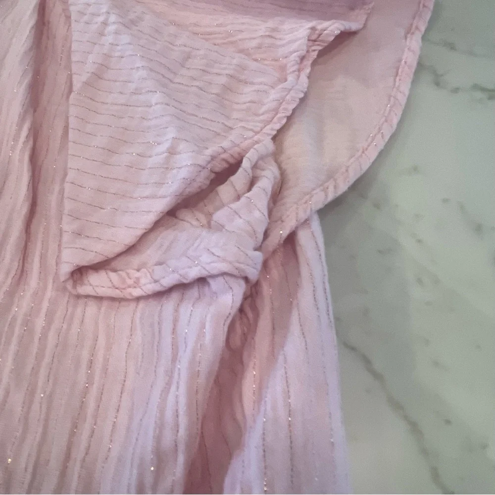 GAP Women’s Pink Button-Up Blouse with Ruffle Sleeves - Picture 12 of 15